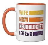 Funny Neuroglogist Neurosurgeon Brain Doctor Shirt Ceramic Mug, Orange/White