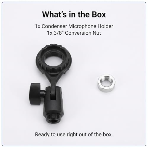 Microphone Holder for Mic Stand Condenser Mic Shock Mount Standard Interface Thread Compatible with Stand Devices with 3/8 Conversion for 0.9-Inch Shockproof Microphone Stands