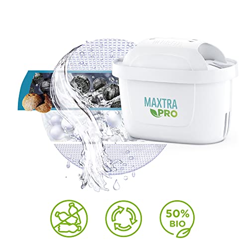 BRITA Glass Water Filter Jug Light Blue (2.5L) Starter Pack inc. 3X MAXTRA PRO All-in-1 Cartridge - Premium Glass jug with Easy-Filling Flip-Lid and Indicator - in Sustainable Smart Box Packaging by BRITA - Image 2