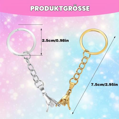Ouligay 2 Stück Partner Schlüsselanhänger Paare Pärchen Paar Geschenke für Beide Ihn Sie Beste Freundin Schlüsselanhänger Personalisiert Freundschaft Geschenke Couple für Frauen Geburtstagsgeschenk – Bild 5