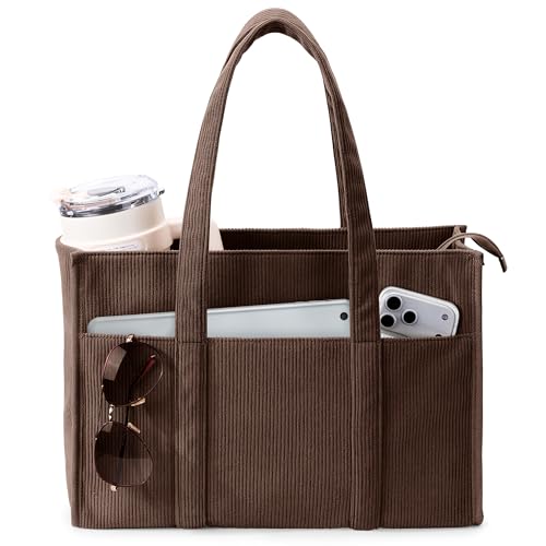 Bolso Tote de Pana Grande Casual con Portavasos 40oz miniatura 1