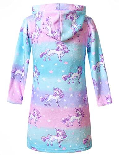 Jxstar Matching Girls&Doll Bathrobes Kids Robes Plush Fleece Pajamas Sleepwear2