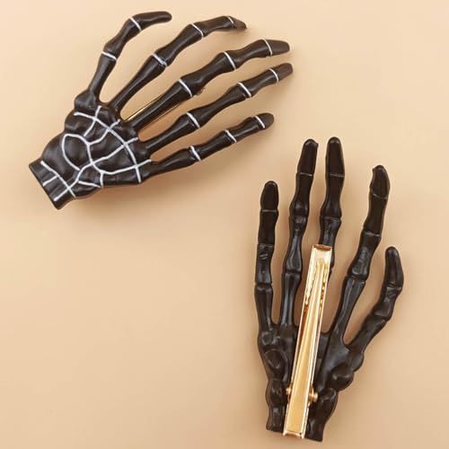 20 Stück (10 Paar) Langhaar-Hundehaar-Accessoires, Totenkopf, Geister-Hand-Schädel, Haarspange für Hunde, Halloween, Yorkie, Malteser, zottelige Hunde, Fellpflege-Zubehör, 10 Farben