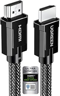 UGREEN 8K HDMI 2.1 Cable Certified 6.6FT, 10K Ultra High Speed HDMI Cord 4K 240Hz 48Gbps HDCP 2.2&2.3 eARC HDR Dolby Compatible for PS5 Xbox Series X Nintendo Switch Roku TV Laptop Monitor