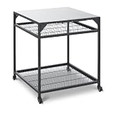 Ooni Pizzatisch aus Stahl – groß, Grill Beistelltisch, Servierwagen Outdoor, Küchenwagen mit 4 Rollen, Grillwagen