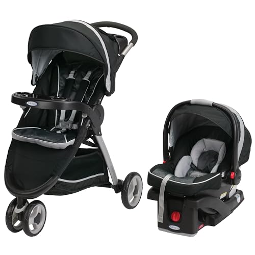 Image of Graco FastAction Fold Sport Travel System | Includes the FastAction Fold Sport 3-Wheel Stroller and SnugRide 35 Infant Car Seat