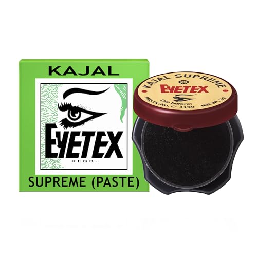 Eyetex Kajal Supreme Paste, Black, Pack of 10, Baby-Safe, All Natural Kajal, Skin-Friendly, Cooling Effect on Eyes, Popular for over 80 years, Vegan - Image 2
