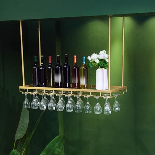 Support verres à vin plafond design suspendu élégant 80cm
