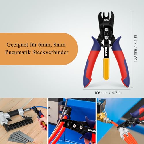 SENGKAI Pneumatik Steckverbinder-Trennzange, Zum Lösen von 6mm 8mm-Pneumatik Schlauch, Demontagezange für Air Push Schnellkupplungen