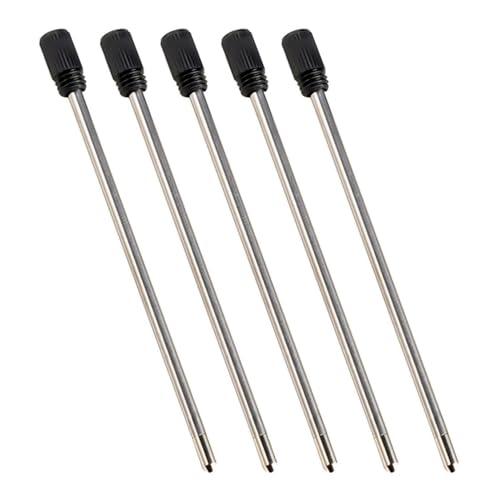 5 Pieces Ballpoint Pen Replacement Refills, Black Ballpoint Pen Refills, Metal Pen Refills, Ballpoint Pen Accessories, Study and Office Supplies