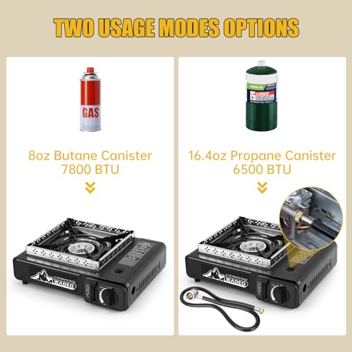 WADEO-Dual-Fuel-Stove-Portable-Camping-Stove-with-3FT-CGA600-M161-Propane-Regulator-Hose-Portable-Windshield-Camping-Stove-for-Camping-Hiking-Party