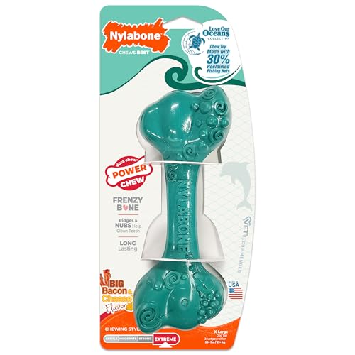 Nylabone Power Chew Love Our Oceans Frenzy Bone Dog Chew Toy, X-Large