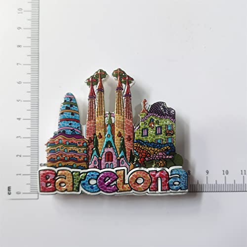 Imán decorativo de resina Barcelona 3D para refrigerador miniatura 6