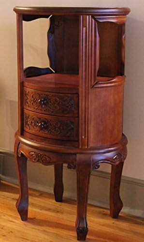 International Caravan 3874-IC Furniture Piece Wood Telephone Table with Two Drawers, 0