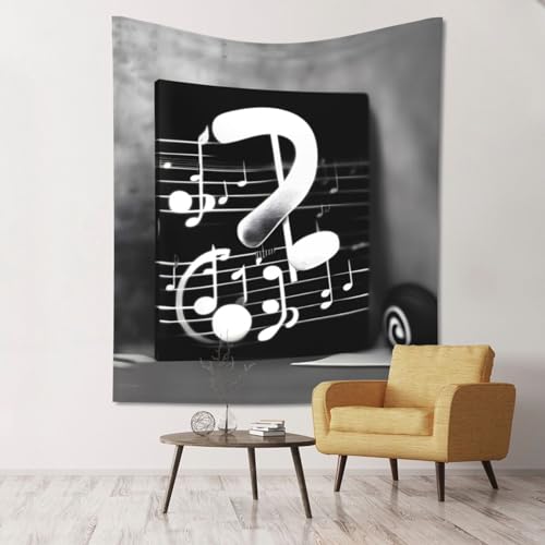 Tapisserie murale notes de musique pour apaiser l'ambiance d'une chambre à coucher