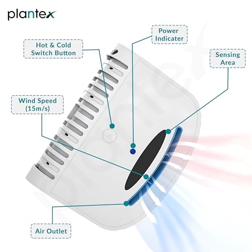 Image of Plantex Hand Dryer Automatic /1200W Small Hand Dryer Machine /Hand Wash Air Dryer for Bathroom /Office /Hotel /Commercial Use (White)