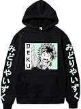 Xuminvty Academia Hitoshi Shinso Hoodie Toga Himiko Deku Pullover Youth Bakugou Hoodie Izuku Midoriya Sweatshirt (US, Alpha, Medium, Regular, Regular, Black 1)