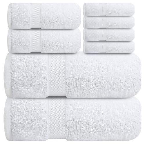 Infinitee Xclusives Luxury 100% Cotton Towel Set – 8 Piece...