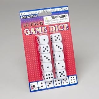 10pk White Game Dice