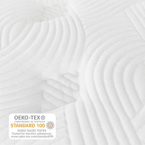TeQsli Gel Federkernmatratze 90x200 cm Höhe 25 cm Gel Memory Schaum Taschenfederkernmatratze für Druckentlastung, Orthopädische & Ergonomische 9-Zonen Matratze H3, Öko-Tex & CertiPUR Zertifiziert