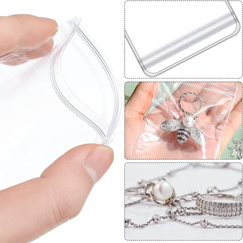 GSXRB PVC Anti Tarnish Jewelry Bags,Jewelry Bags Clear Plastic. Jewelry Pouch for Jewelry Rings and Earrings (100 pcs,3.14x4.72 inches)