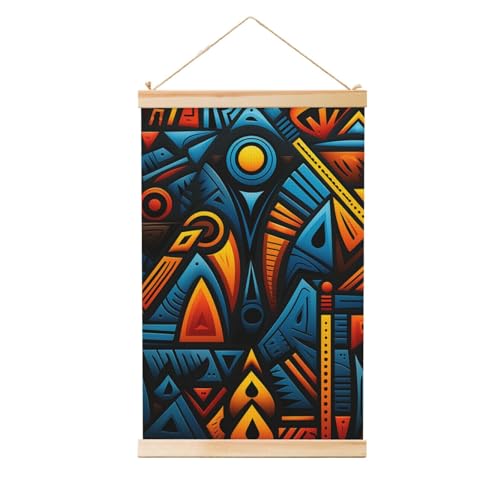 Poster mural style africain grand format 91,4 x 61 cm cadre en bois suspendu LHCVSFGW