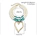 Chargances Boho Large Love Heart Pendant Necklace Layered Pearl and Turquoise Chain Choker Fashion Jewelry for Women