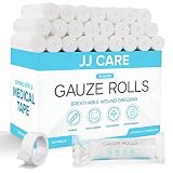 JJ CARE Gauze Rolls Pack of 24, Individually Wrapped Gauze Bandage Roll, with Bonus Medical Tape, 4