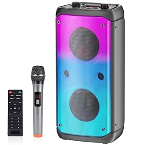 Altavoz Bluetooth, 80w Pico Inalámbrico Tws Altavoces Portátiles Fiestas Al Aire Libre Con Subwoofer, Luces Led De Colores, Boombox Fuerte Sonido Estéreo Con Micrófono Para El Hogar, Camping, Viajes