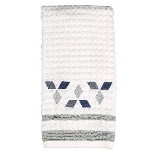 SKL HOME by Saturday Knight Ltd. Cubes Embroidered Hand Towel, White