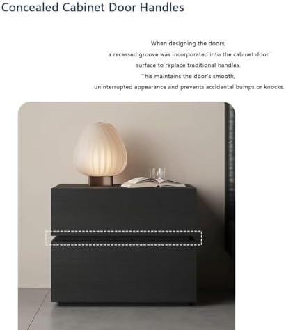 Modern Minimalist Wood Bedside Table - 2 Drawer Nightstand, Space-Saving Side Table for Living Room & Bedroom - Stylish White Finish (50cm)