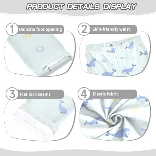 Cute Cartoon Blue Whale Girls Leggings Soft Comfortable Athletic Leggings Dancing Pants for 4-10 Years3