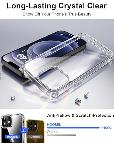Image of HOOMIL Case for iPhone 12 Mini, Anti-Yellowing, Crystal Clear