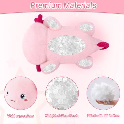 Peluche con peso de axolote SQEQE compañero de lectura en el sofá 6