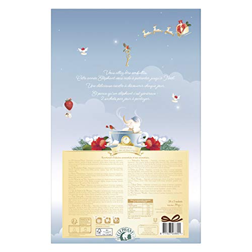 41F9wf9PKPL Elephant Calendrier de l'Avent, Assortiment de 48 sachets d'Infusions Aromatisées et Non-Aromatisé