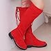 TXGMNA Girls Knee High Boots Winter Flocked Back Lace-Up Boots Side Zipper Fashion Little Kid/Big Kid Boots