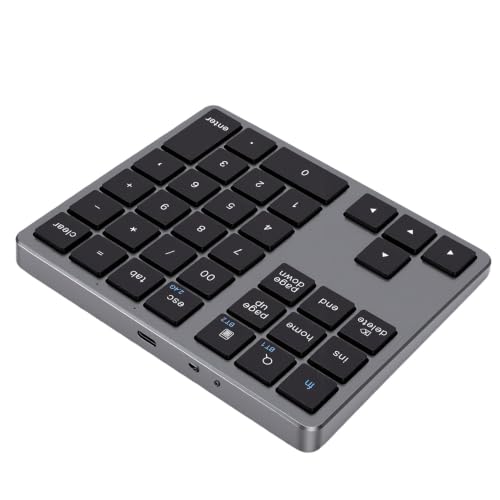 Teclado numérico Bluetooth inalámbrico Cuifati de 35 teclas con modo dual 2.4G recargable negro