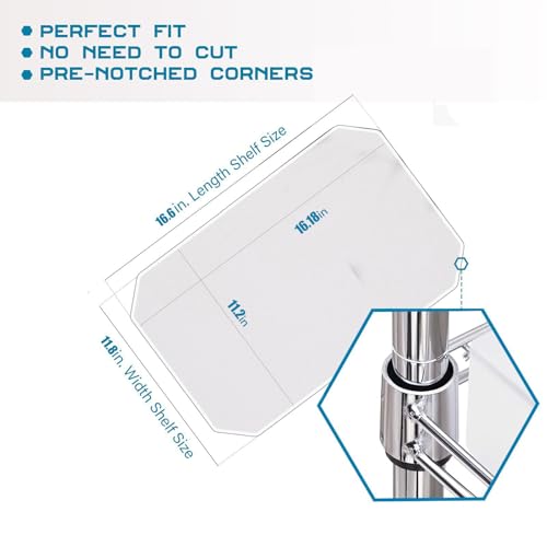 Image of BRIAN & DANY Wire Shelf Liner 11.8 inch X 16.6 inch, Heavy Duty Shelf Liners for Wire Shelving, Waterproof Protector Mats, Set of 5, Transparent