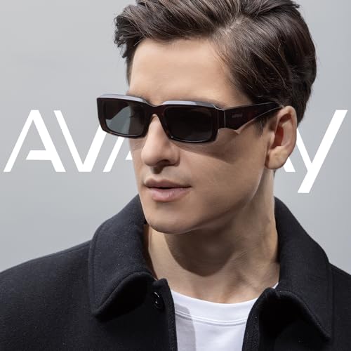 AVAWAY Acetate Rectangle Women Mens Sunglasses Polarized UV Protection Cool Wide Arm Category 3 Sun Shades Sunnies2