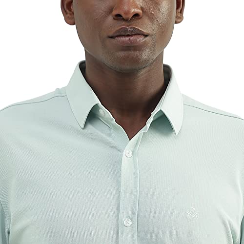 Image of UNITED COLORS OF BENETTON Men's Cotton Solid Slim Fit Shirt