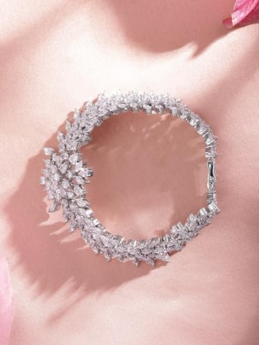 Image of Rubans AD Zircon Broad Cuff Bracelet Ethnic Festive Party For Women & Girls