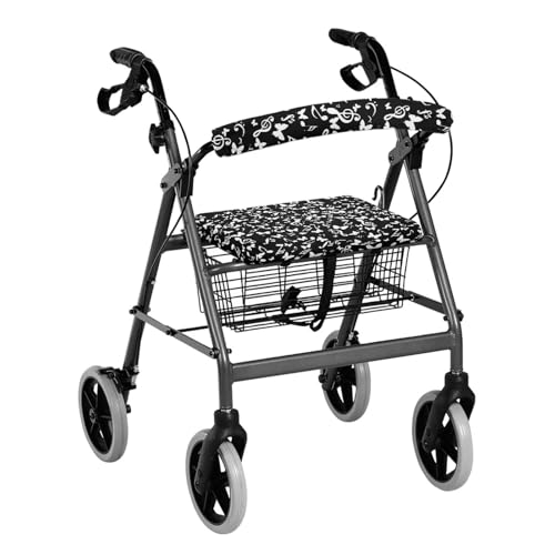 Image of Music Butterfly Rollator Walker Seat and Backrest Covers for Seniors Women Universal Walkers Seat Covers
