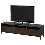 Höhe: 48 cm ZigZag Trading Ltd IKEA BESTA TV-Bank mit Schubladen, schwarz-braun/selsviken hochglänzend/braun