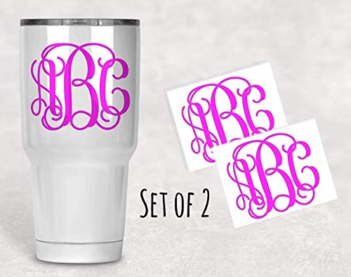Set of 2 Vine Monogram Vinyl Decal Sticker for Your Phone Tumbler Yeti Car Laptop Locker or Mirror