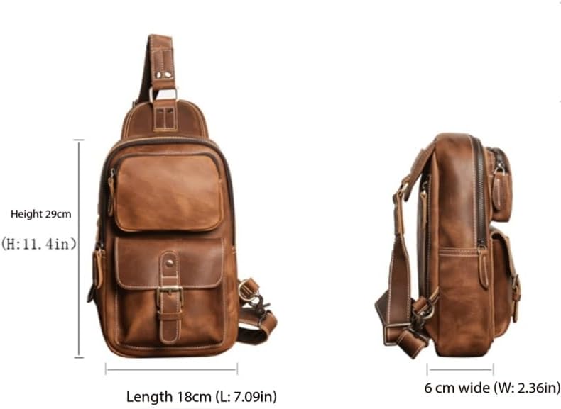 Retro Men's Backpack for Outdoor Activities Large Capacity Adjustable Strap Genuine Leather