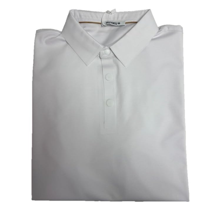 Generico PDA - Polo para hombre, color liso, mezcla de algodón, manga corta, freschissima Huyiku