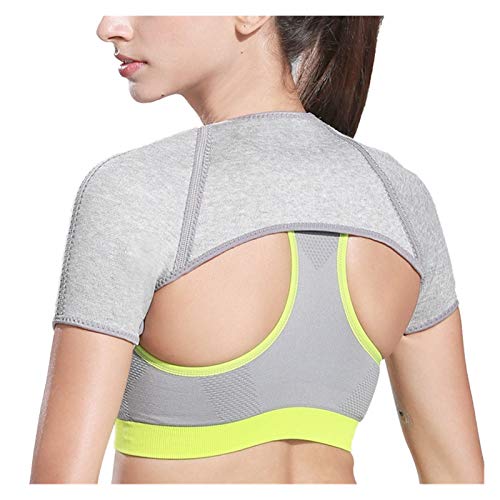 YLFC Double Shoulder Brace Support Compression Basketball Sports Arm Warmers Wrap Protector for Dislocation Arthritis Pain Relief (Size : Small) 