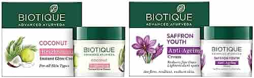 biotique ココナッツ　ブライトニング インスタントグロークリーム 50g Coconut Brightening Instant Glow Cream for Nourishing | Biotique