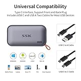 SSK Portable SSD 2TB External Solid State Drives, up to 1050MB/s USB C SSD External Hard Drive USB 3.2 Gen2 for iPhone 15/16/Pro, Windows, Mac, Android Phones and Tablets - Image 4