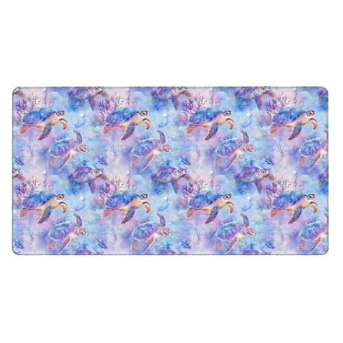 Grand tapis de souris de jeu élégant imprimé tortue pour clavier et ordinateur